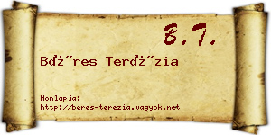 Béres Terézia névjegykártya